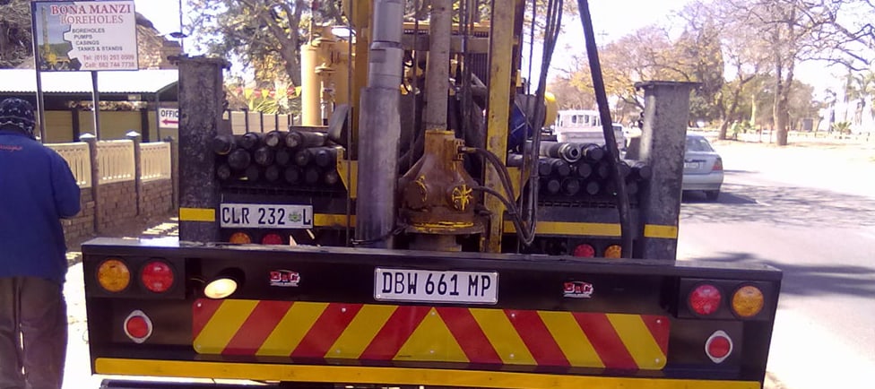 Bona Manzi drilling rig outside the Polokwane office